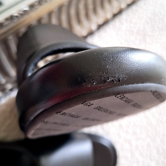 BALENCIAGA Rise Black Lambskin Wedge Slide Platform Sandals EU 40 US 10 Org $850 - Picture 11 of 12